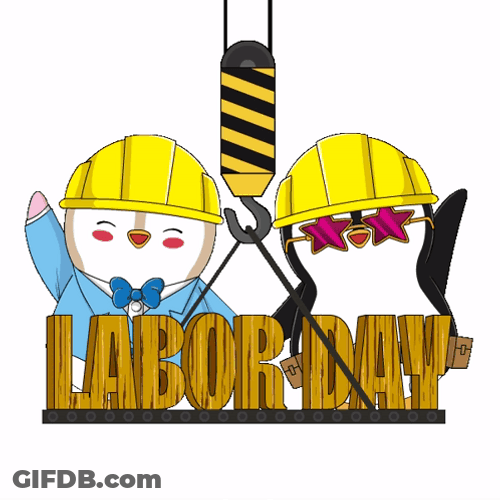 Waving Penguin Labor Day Weekend GIF