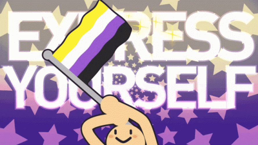 Waving The Non-Binary Flag GIF