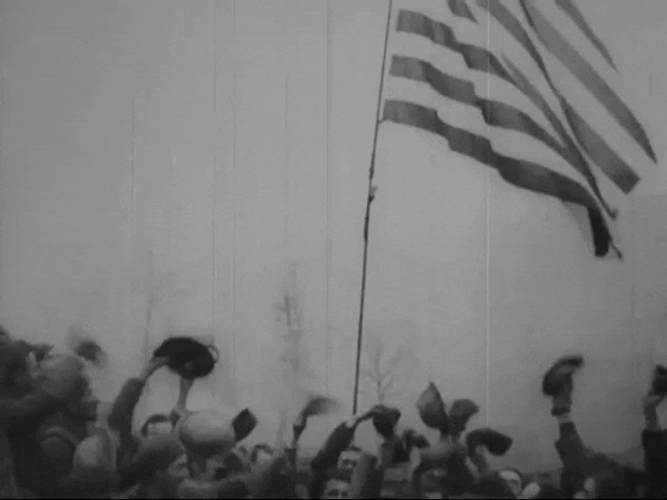 Waving US Flag Black And White GIF