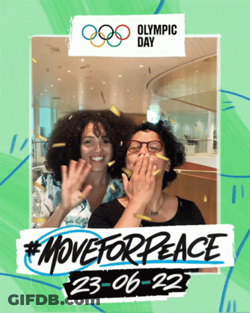 Waving With Olympic Day Border GIF