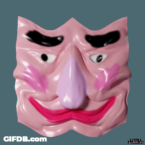Wavy Clown Face Jellygummies GIF