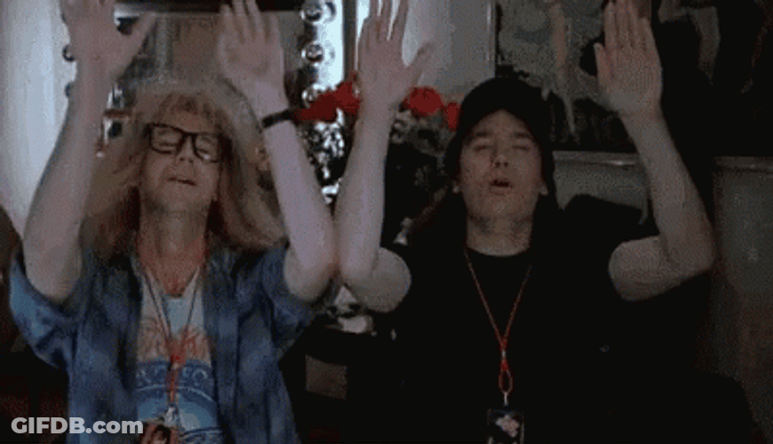 Wayne And Garth Bowing Waynes World GIF