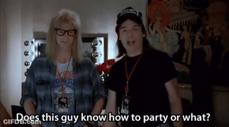 Wayne And Garth Pointing Forward Waynes World GIF