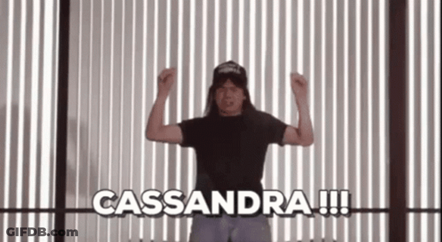 Wayne Campbell Shouting Cassandra Waynes World GIF
