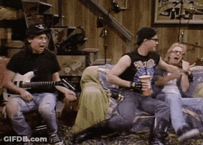 Waynes World Band  Dana Carvey Mike Myers Jamming GIF