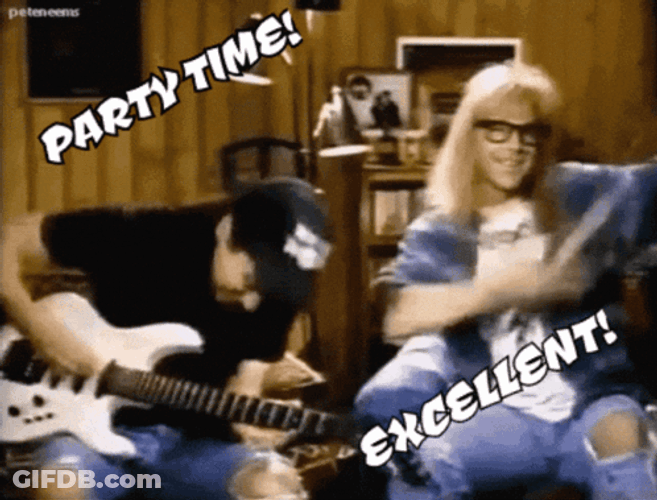 Waynes World Party Time Meme GIF