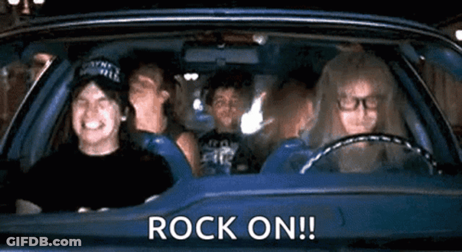 Waynes World Rock On Joy Ride GIF