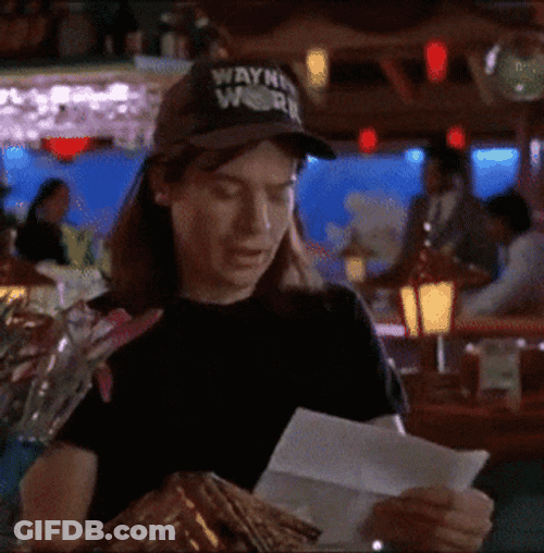 Waynes World Wayne Campbell Reading Letter GIF