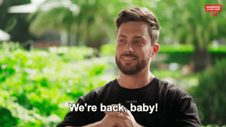 We Are Back Baby Happy Guy Applauding GIF