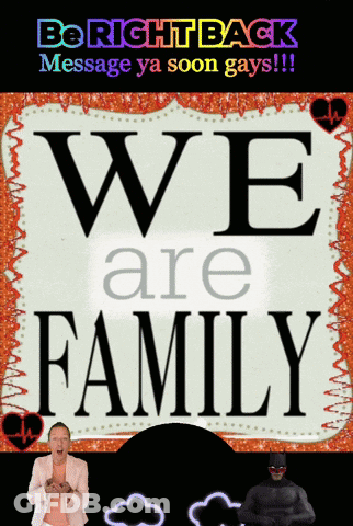 We Are Family Sign With Woman And Man GIF