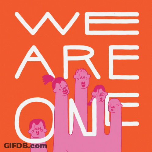 We Are One Poster With Group Holding Up Hands GIF