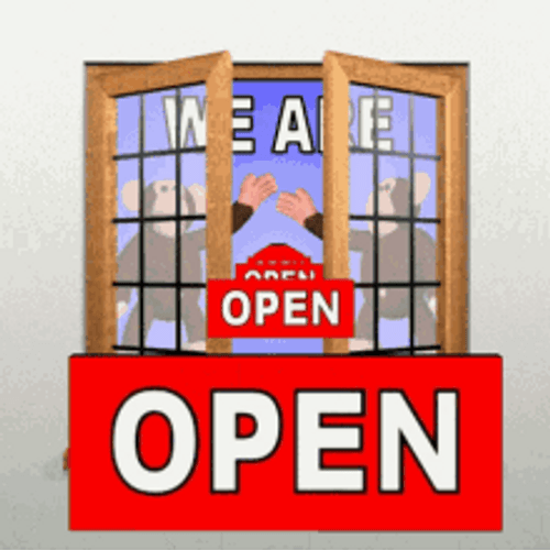 We Are Open Funny Monkies GIF