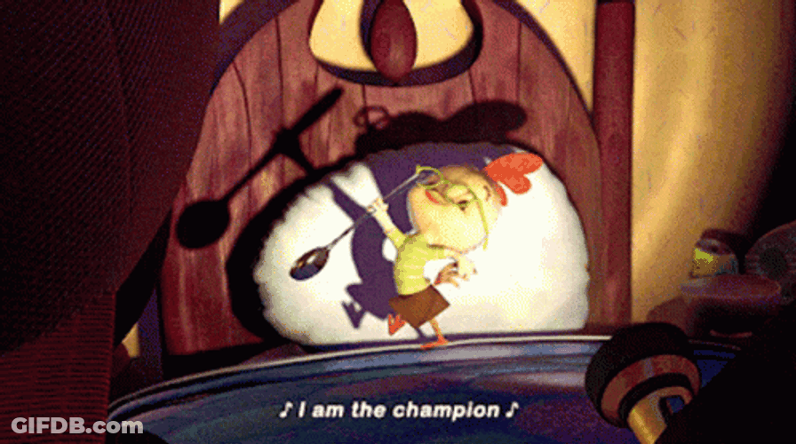 We Are The Champions Chicken Little GIF