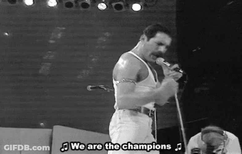 We Are The Champions Freddy Mercury GIF