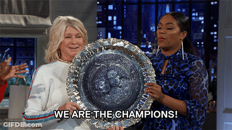 We Are The Champions Martha Stewart GIF