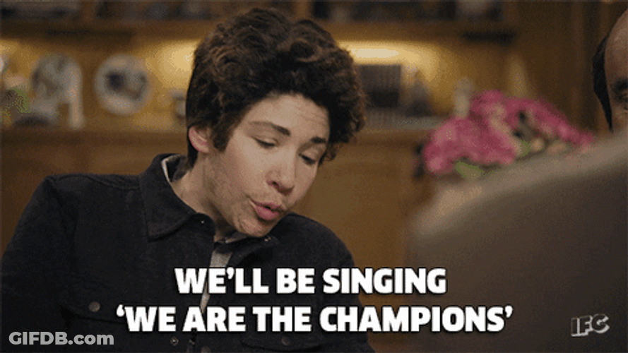 We Are The Champions Queen Man GIF