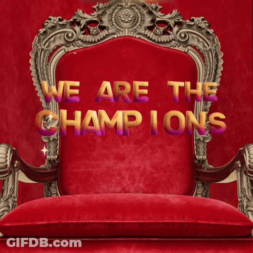 We Are The Champions Queen On Throne GIF