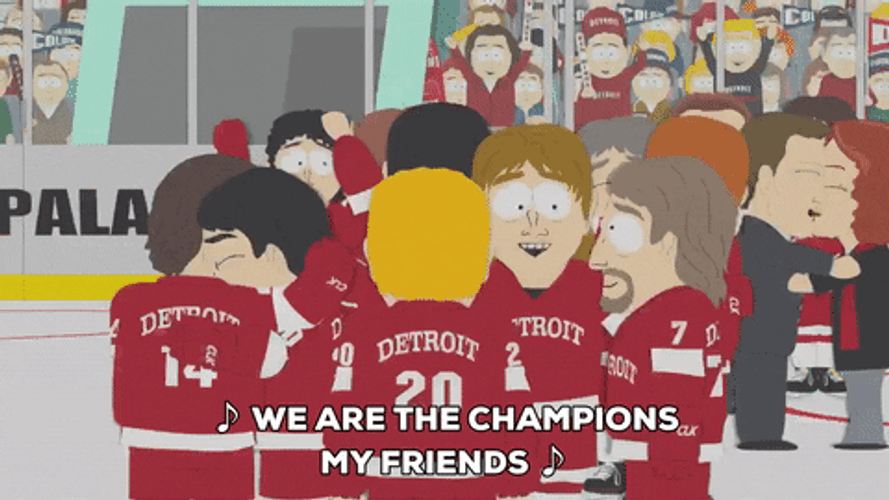 We Are The Champions Red Wings Hockey GIF
