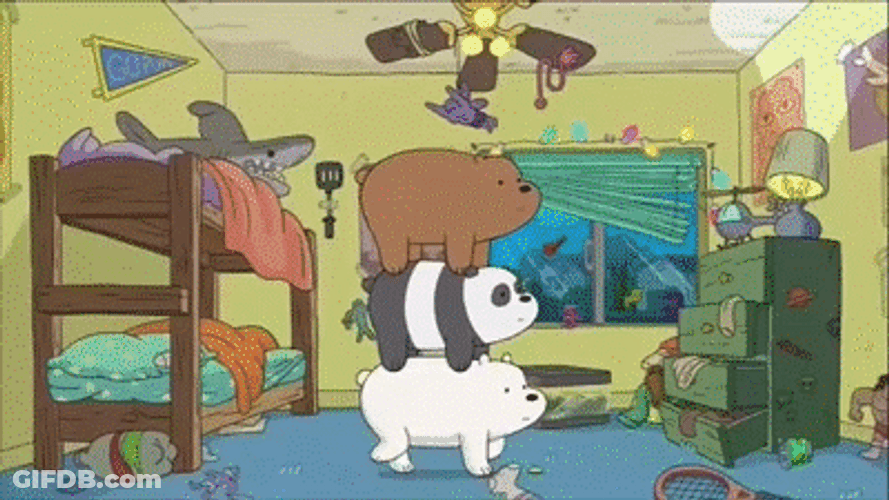 We Bare Bears Blow Blow Birthday Cake GIF