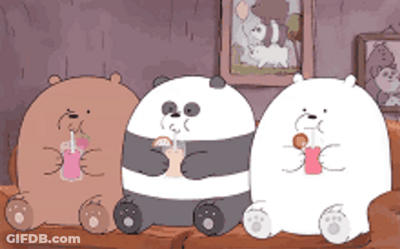We Bare Bears Drinking Juice GIF