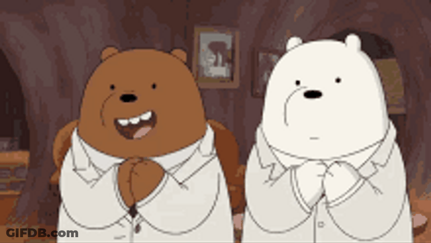 We Bare Bears Grizzly And Panda Clapping GIF
