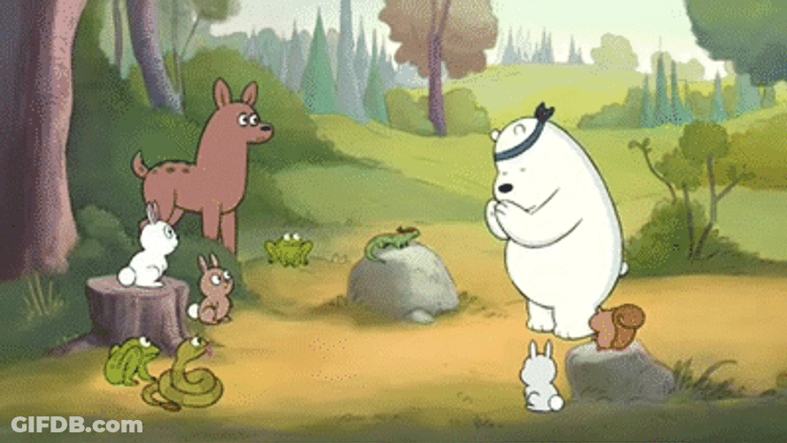 We Bare Bears Ice Martial Arts GIF