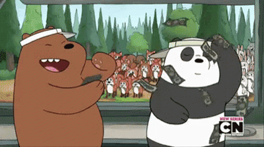 We Bare Bears Make It Rain Money GIF