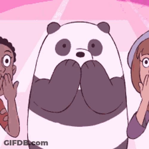We Bare Bears Panda Give Flying Kiss Love GIF