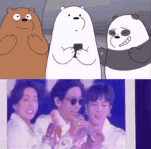 We Bare Bears Picture Pose Like BTS GIF