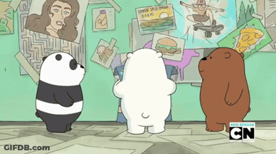 We Bare Bears Stick Cartoon Wall Paper GIF