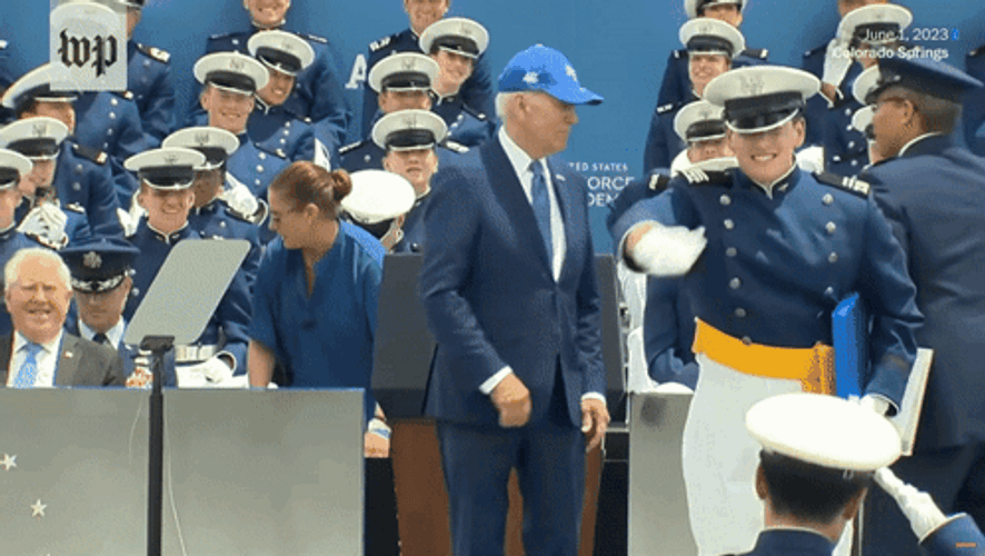 We Did It Joe Biden Falling On Stage GIF