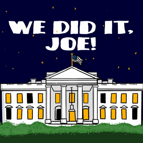 We Did It Joe Cartoon Fireworks GIF