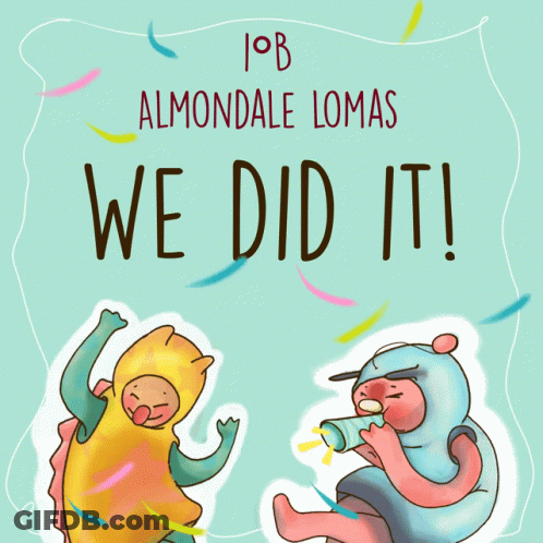 We Did It Poster With Cartoon Characters GIF