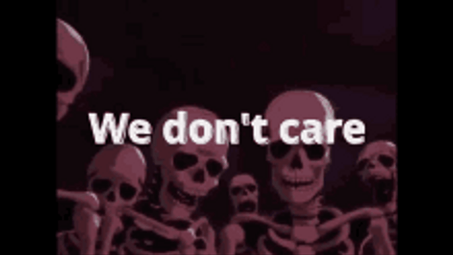 We Don't Care Skeleton Memes GIF