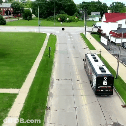 We Have Power Flipping Text Running Bus GIF