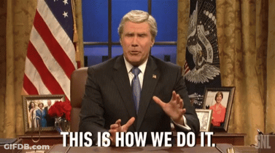 We'll Do It Live Will Ferrell Bush Parody GIF