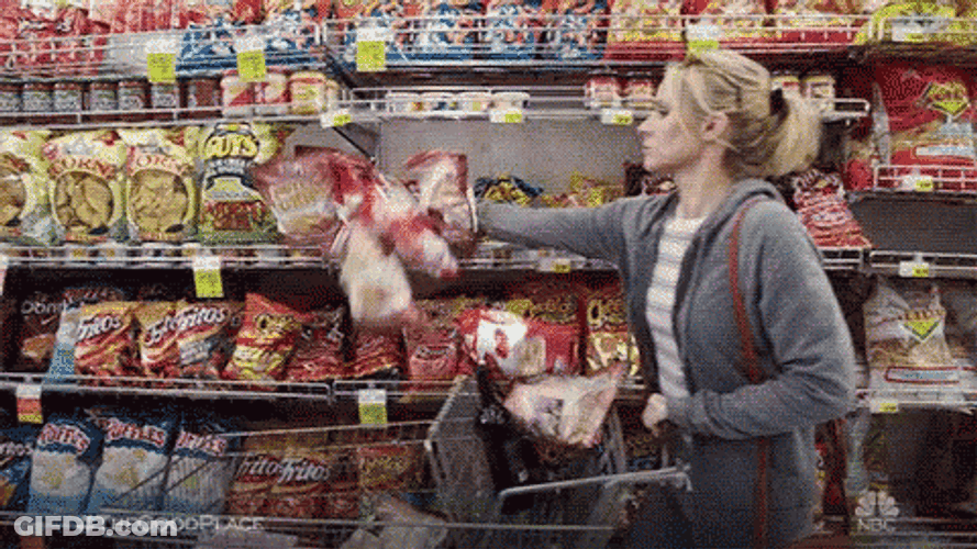 We'll Take The Lot Woman Grocery Shopping GIF