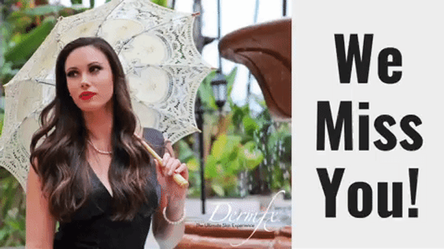 We Missed You Girl With Umbrella GIF