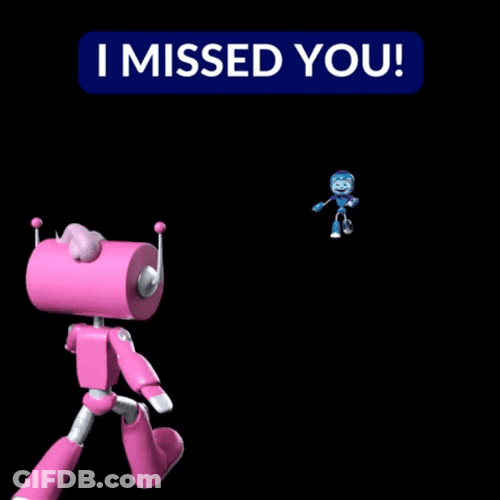 We Missed You Robots Hugging GIF