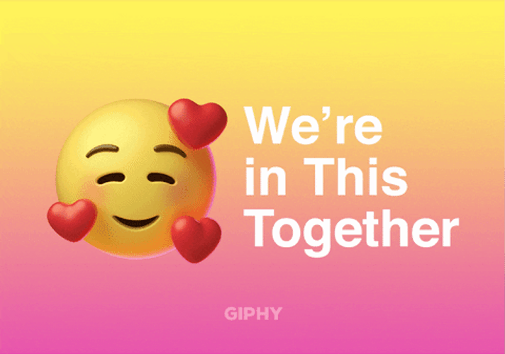 We're All In This Together Love Emoji GIF