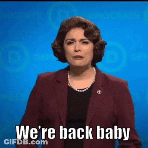 We're Back Baby Senator Diane Feinstein GIF