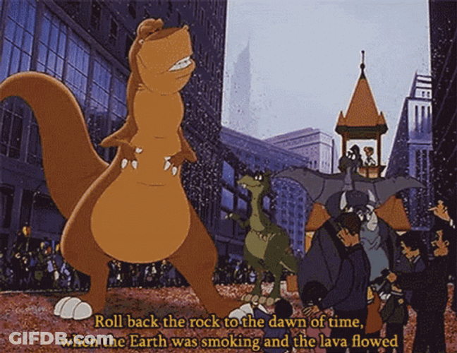 We're Back Dancing Dinosaur Animation GIF