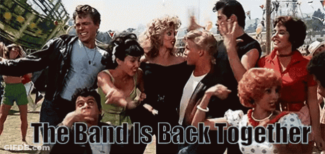 We're Getting The Band Back Together Grease Singing GIF