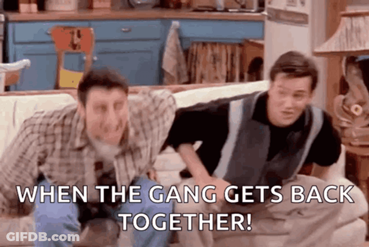 We're Getting The Band Back Together Guys Jumping GIF