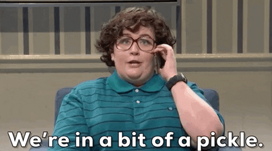 We're In Bit Of Pickle GIF