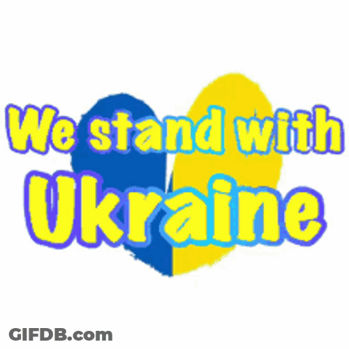 We Stand With Ukraine Beating Heart GIF
