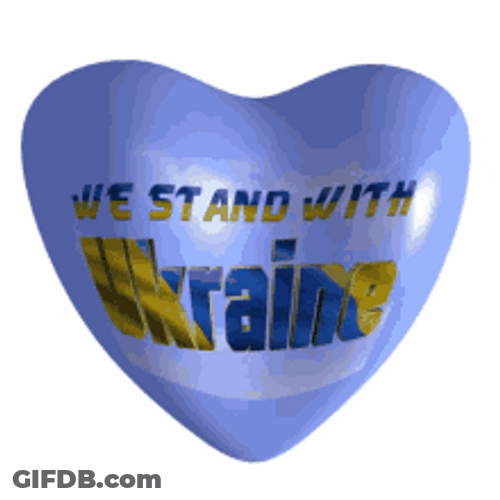 We Stand With Ukraine On Heart GIF
