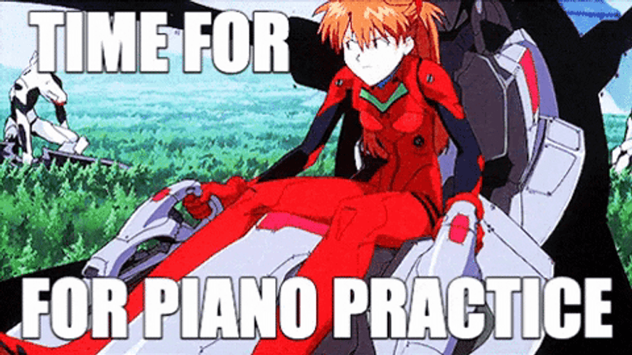 We Talking About Practice Piano Asuka Langley Soryu GIF