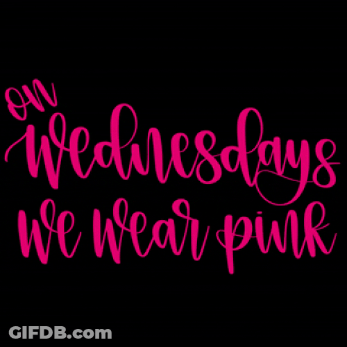 We Wear Pink On Wednesdays Moving Text GIF