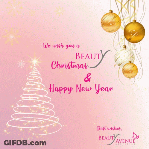 We Wish You A Beauty Christmas And Happy New Year Greeting Card GIF